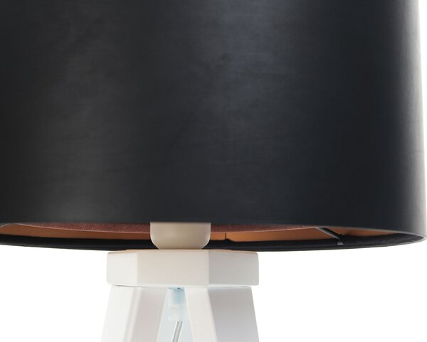 BPS koncept Stolní lampa GALAXY černý semiš, 1xE27, v. 45 cm Barva základny: Bílé dřevo