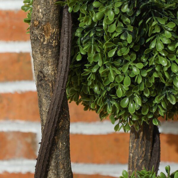 HOMCOM Umělý Buxus, 115 cm Rostlina do Domácnosti, Umělá Rostlina v Květináči, Dekorativní Rostlina, Dekorativní Rostliny pro Domov, Kancelář, Chodbu