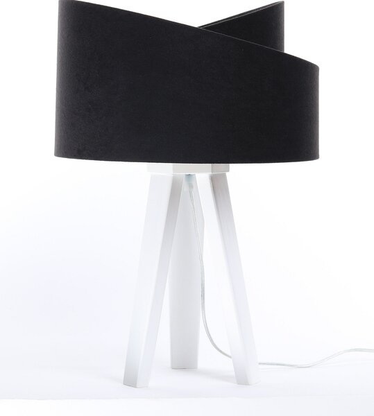 BPS koncept Stolní lampa GALAXY černá, 1xE27, v. 45 cm Barva: Stříbrná, Barva základny: Černé dřevo, Vnitřní barva: Černá