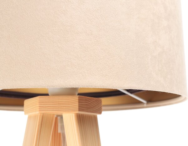 BPS koncept Stolní lampa GALAXY béžová, 1xE27, v. 45 cm Barva základny: Bílé dřevo, Vnitřní barva: Béžová