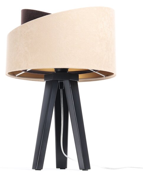 BPS koncept Stolní lampa GALAXY béžová, 1xE27, v. 45 cm Barva základny: Bílé dřevo, Vnitřní barva: Béžová