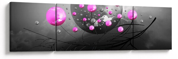 Obraz růžových koulí (170x50 cm)