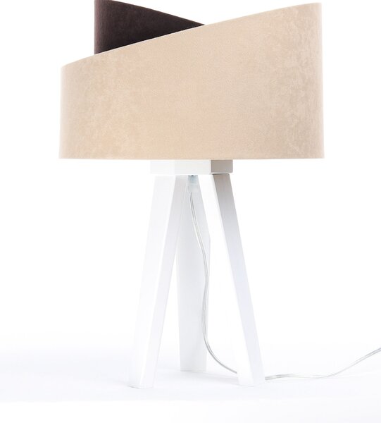 BPS koncept Stolní lampa GALAXY béžová, 1xE27, v. 45 cm Barva základny: Bílé dřevo, Vnitřní barva: Béžová
