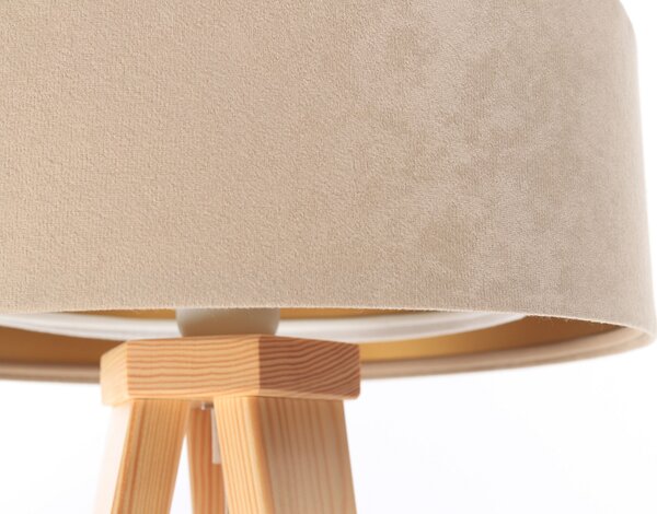 BPS koncept Stolní lampa GALAXY béžová, 1xE27, v. 45 cm Barva základny: Bílé dřevo, Vnitřní barva: Béžová