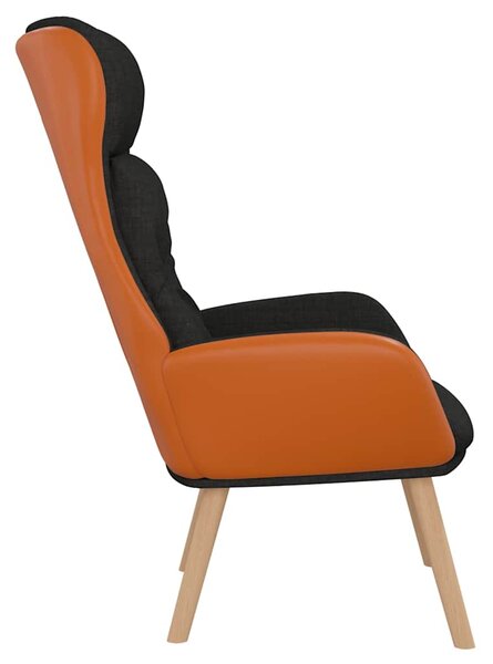 Relaxační křeslo černé textil a PVC 341307