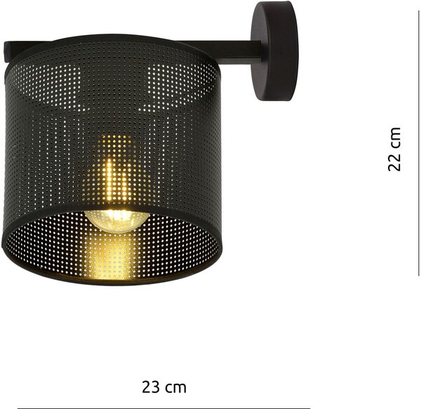 Emibig Jordan nástěnné svítidlo 1x15 W černá 1143/K1
