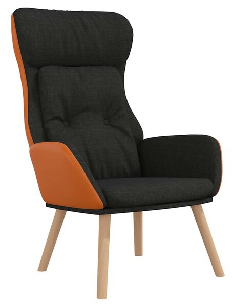 Relaxační křeslo černé textil a PVC 341307