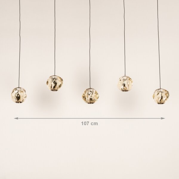 Závěsné LED svítidlo Benelux Organic Crystal Gold 5 Lineo (LMD)