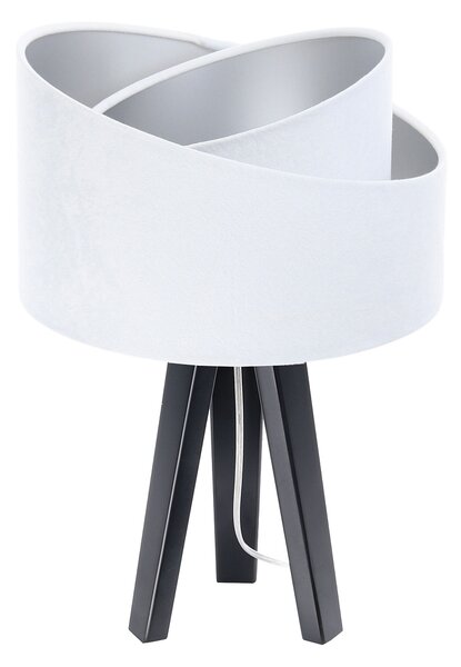 BPS koncept Stolní lampa GALAXY bílá, 1xE27, v. 45 cm Barva: Stříbrná, Barva základny: Černé dřevo
