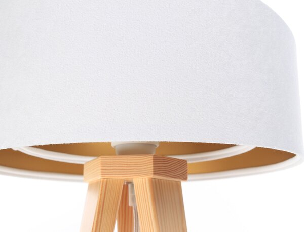 BPS koncept Stolní lampa GALAXY bílá, 1xE27, v. 45 cm Barva: Bílá, Barva základny: Černé dřevo