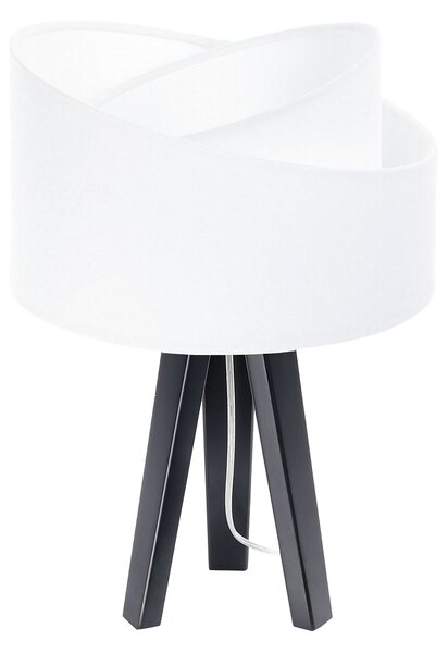 BPS koncept Stolní lampa GALAXY bílá, 1xE27, v. 45 cm Barva: Bílá, Barva základny: Černé dřevo