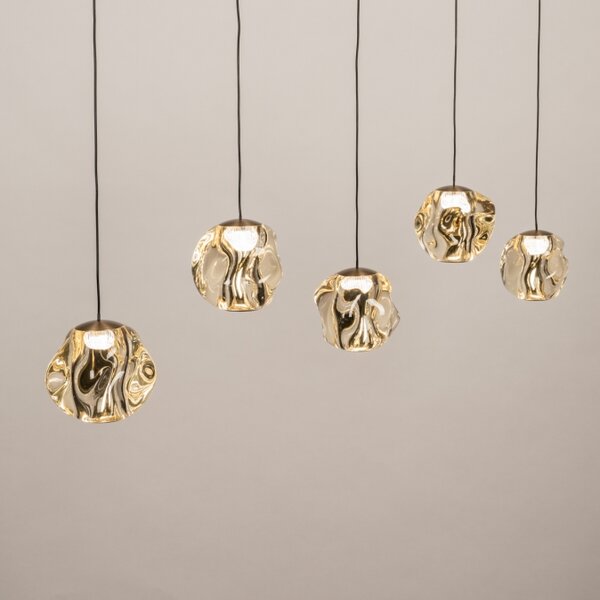 Závěsné LED svítidlo Benelux Organic Crystal Gold 5 Lineo (LMD)
