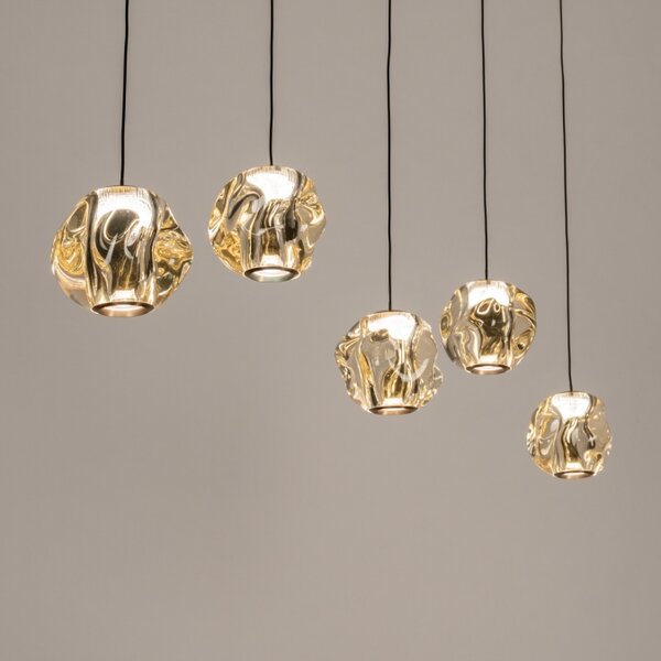 Závěsné LED svítidlo Benelux Organic Crystal Gold 5 Lineo (LMD)