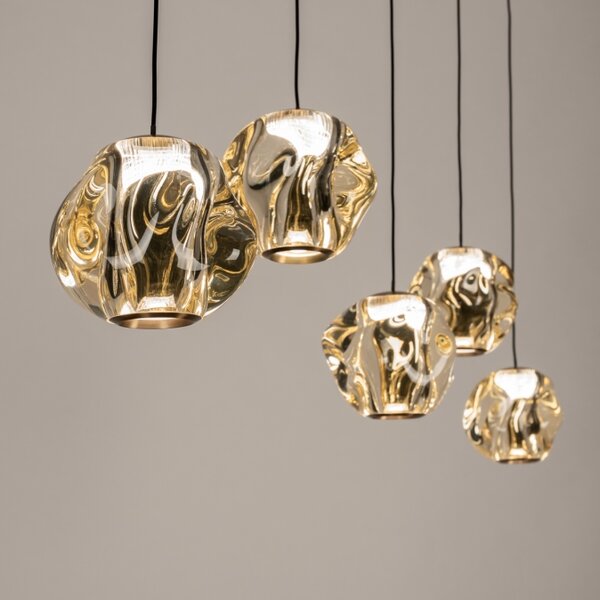 Závěsné LED svítidlo Benelux Organic Crystal Gold 5 Lineo (LMD)