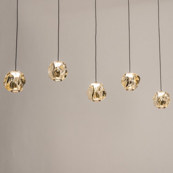 Závěsné LED svítidlo Benelux Organic Crystal Gold 5 Lineo (LMD)