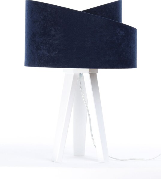 BPS koncept Stolní lampa GALAXY modrá, 1xE27, v. 45 cm Barva: Zlatá, Barva základny: Naturální dřevo