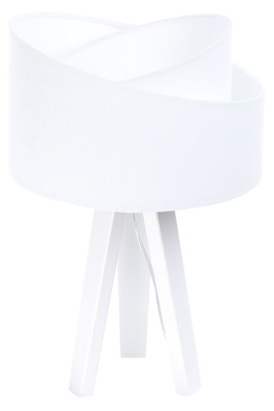 BPS koncept Stolní lampa GALAXY bílá, 1xE27, v. 45 cm Barva: Bílá, Barva základny: Černé dřevo