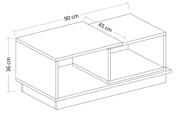 Konferenční stolek Concepto (travertin + šedá)