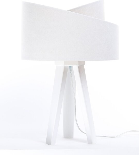 BPS koncept Stolní lampa GALAXY bílá, 1xE27, v. 45 cm Barva: Bílá, Barva základny: Černé dřevo