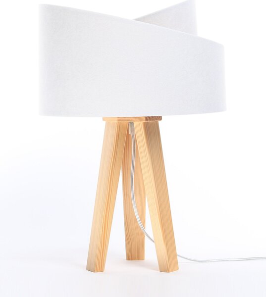 BPS koncept Stolní lampa GALAXY bílá, 1xE27, v. 45 cm Barva: Bílá, Barva základny: Černé dřevo