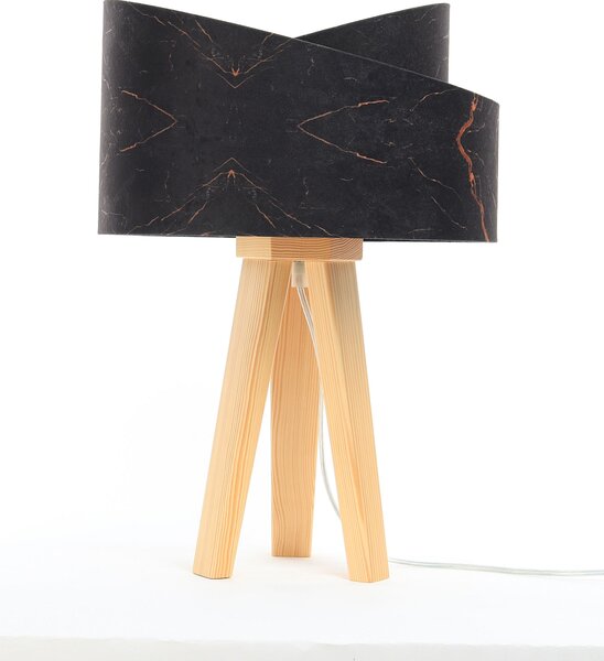 BPS koncept Stolní lampa GALAXY černá-oranžová, 1xE27, v. 45 cm Barva základny: Bílé dřevo