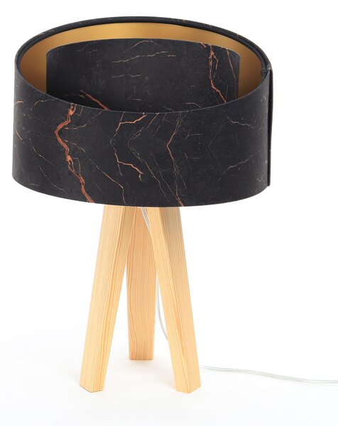 BPS koncept Stolní lampa GALAXY černá-oranžová, 1xE27, v. 45 cm Barva základny: Bílé dřevo