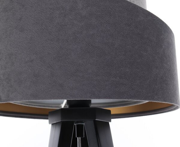 BPS koncept Stolní lampa GALAXY stříbrná-zlatá, 1xE27, v. 45 cm Barva základny: Černé dřevo