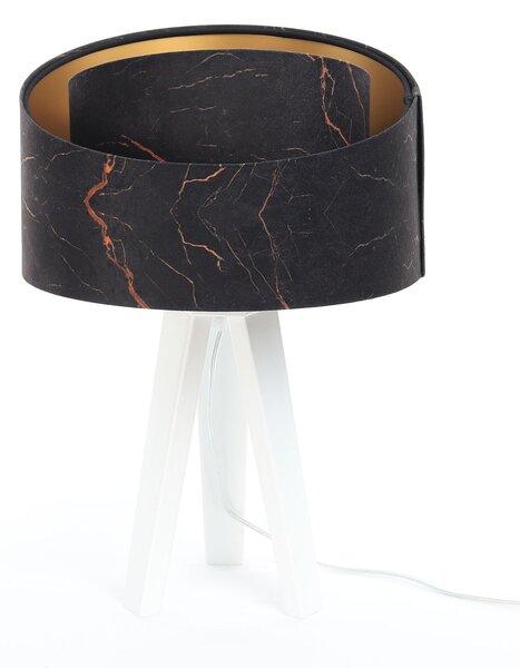 BPS koncept Stolní lampa GALAXY černá-oranžová, 1xE27, v. 45 cm Barva základny: Bílé dřevo
