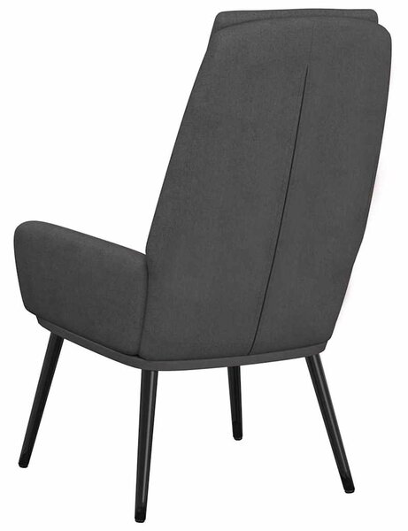 Relaxační židle tmavě šedá textil 341313