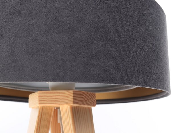 BPS koncept Stolní lampa GALAXY stříbrná-zlatá, 1xE27, v. 45 cm Barva základny: Černé dřevo