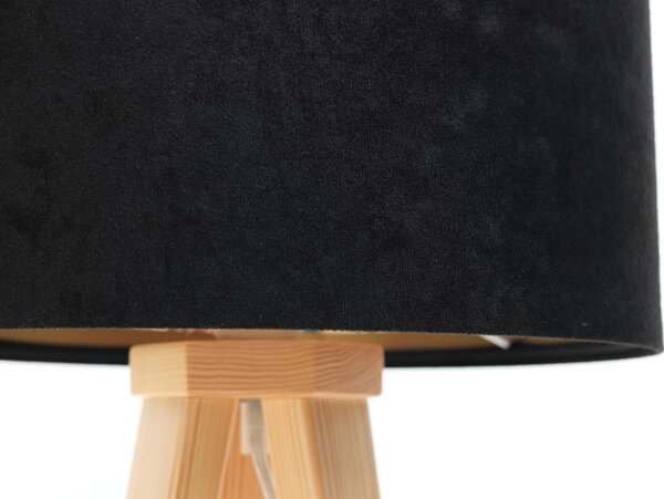 BPS koncept Stolní lampa GALAXY černá s obrazci, 1xE27, v. 45 cm Barva základny: Naturální dřevo