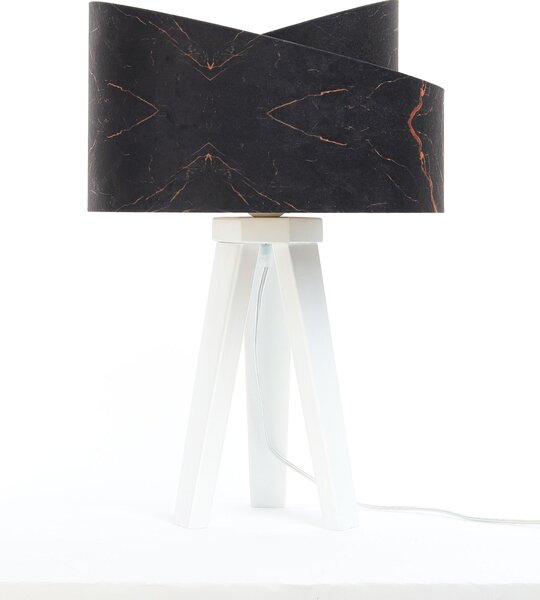 BPS koncept Stolní lampa GALAXY černá-oranžová, 1xE27, v. 45 cm Barva základny: Bílé dřevo