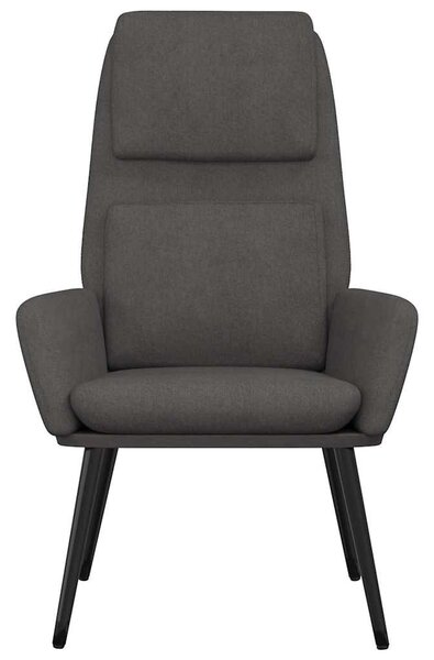Relaxační židle tmavě šedá textil 341313