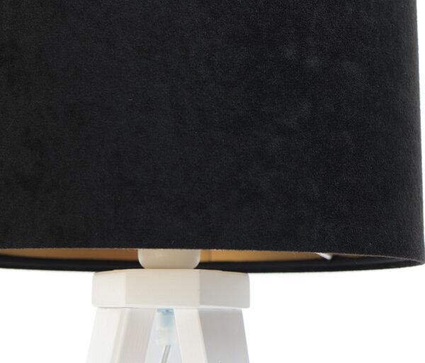 BPS koncept Stolní lampa GALAXY černá s obrazci, 1xE27, v. 45 cm Barva základny: Naturální dřevo