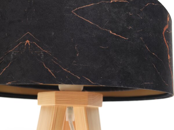BPS koncept Stolní lampa GALAXY černá-oranžová, 1xE27, v. 45 cm Barva základny: Bílé dřevo