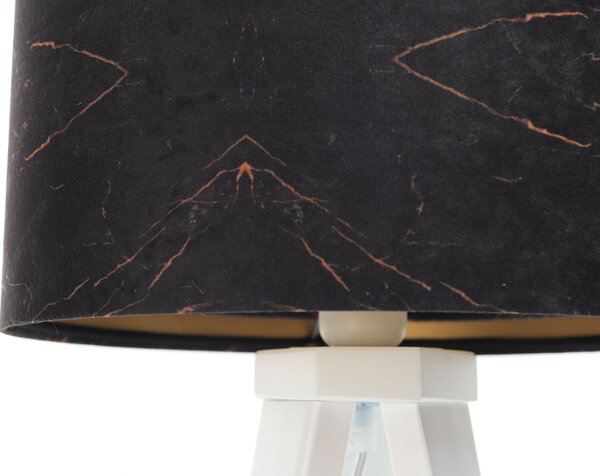 BPS koncept Stolní lampa GALAXY černá-oranžová, 1xE27, v. 45 cm Barva základny: Bílé dřevo
