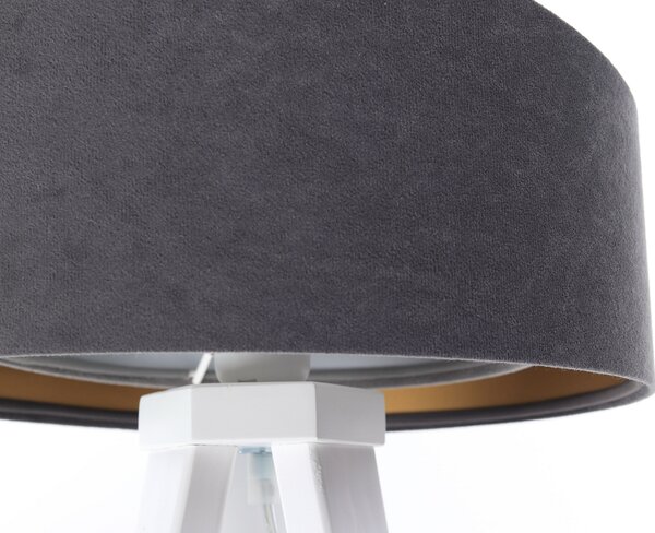 BPS koncept Stolní lampa GALAXY stříbrná-zlatá, 1xE27, v. 45 cm Barva základny: Černé dřevo