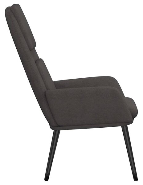 Relaxační židle tmavě šedá textil 341313