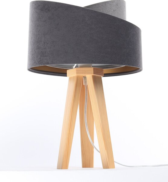 BPS koncept Stolní lampa GALAXY stříbrná-zlatá, 1xE27, v. 45 cm Barva základny: Černé dřevo