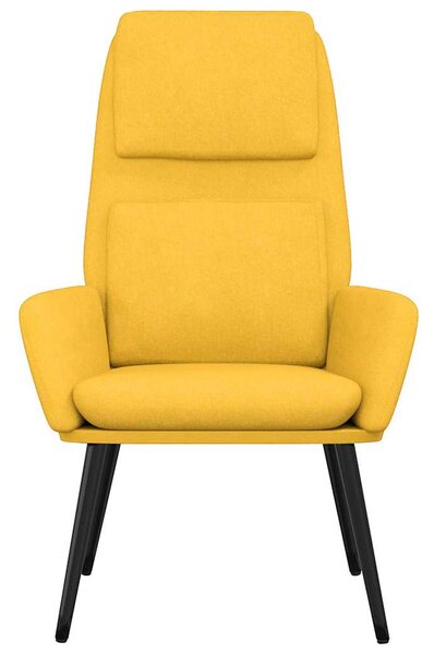 Relaxační křeslo hořčicově žluté textil 341319