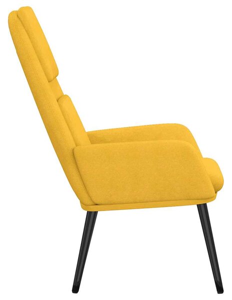 Relaxační křeslo hořčicově žluté textil 341319
