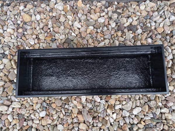 Hranatý truhlík s úzkým okrajem, sklolaminát, 600x200x141 mm, RAL 9005 lesk