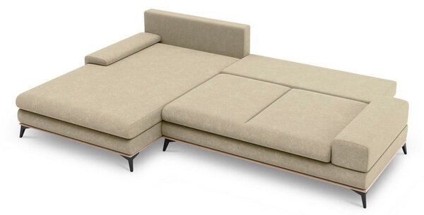 Béžová rozkládací rohová pohovka Windsor & Co Sofas Planet, levý roh