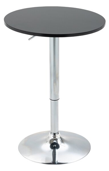 HOMCOM Moderní Kulatý Barový Stolek s 360° Otáčením a Výškovou Regulací, Bistro Stolek, Barový Stolek, Černá Ocel Ø61 x 70-90 cm | Aosom
