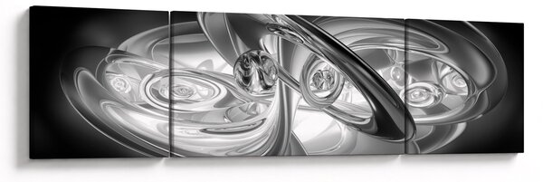 Obraz moderní šedé abstrakce (170x50 cm)