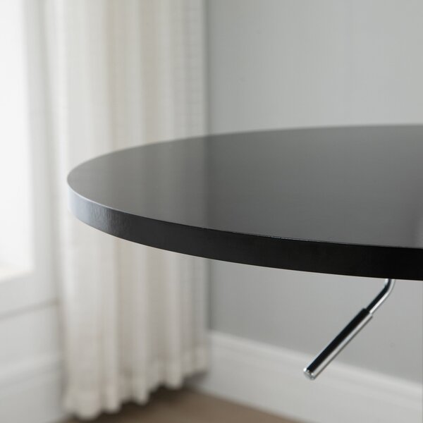 HOMCOM Moderní Kulatý Barový Stolek s 360° Otáčením a Výškovou Regulací, Bistro Stolek, Barový Stolek, Černá Ocel Ø61 x 70-90 cm | Aosom
