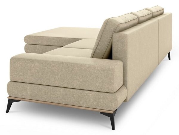 Béžová rozkládací rohová pohovka Windsor & Co Sofas Planet, levý roh