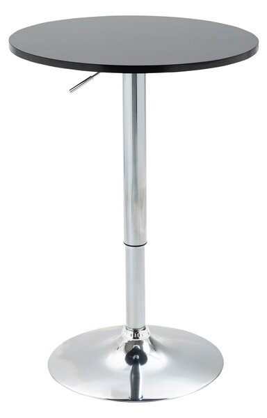 HOMCOM Moderní Kulatý Barový Stolek s 360° Otáčením a Výškovou Regulací, Bistro Stolek, Barový Stolek, Černá Ocel Ø61 x 70-90 cm | Aosom