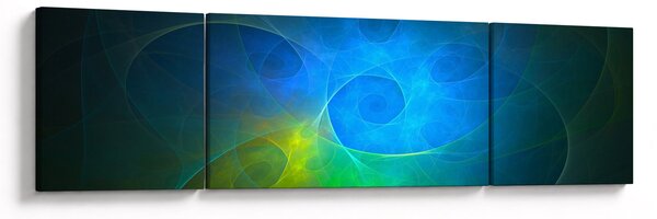 Obraz modré abstrakce (170x50 cm)