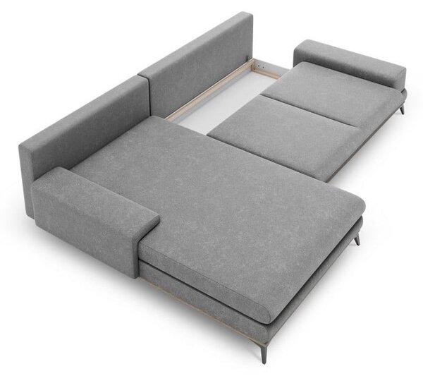 Šedá rozkládací rohová pohovka Windsor & Co Sofas Planet, levý roh